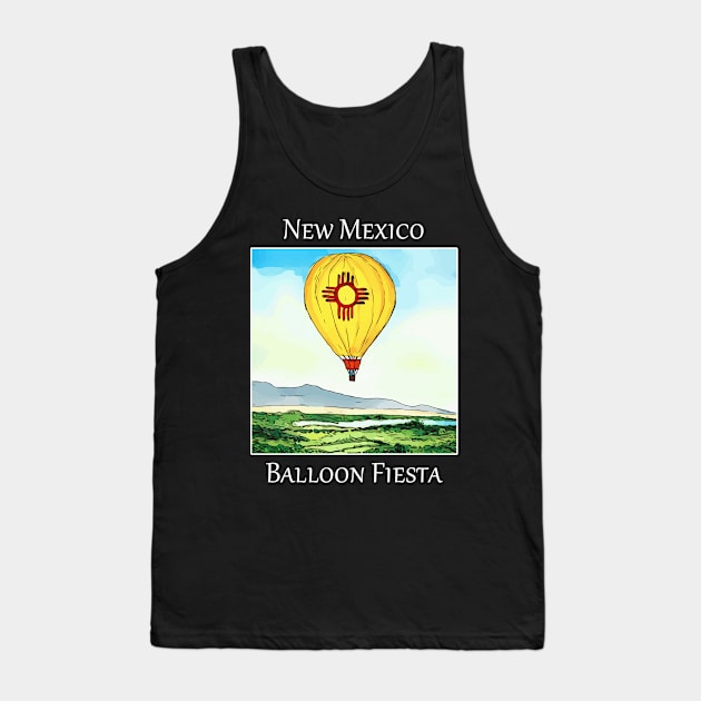 Hot air balloon flying over Albuquerque New Mexico during the Balloon Fiesta. Tank Top by WelshDesigns